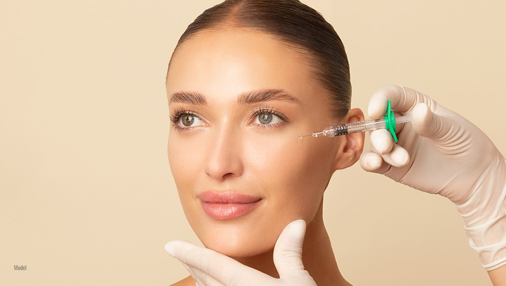 Female getting injection treatment